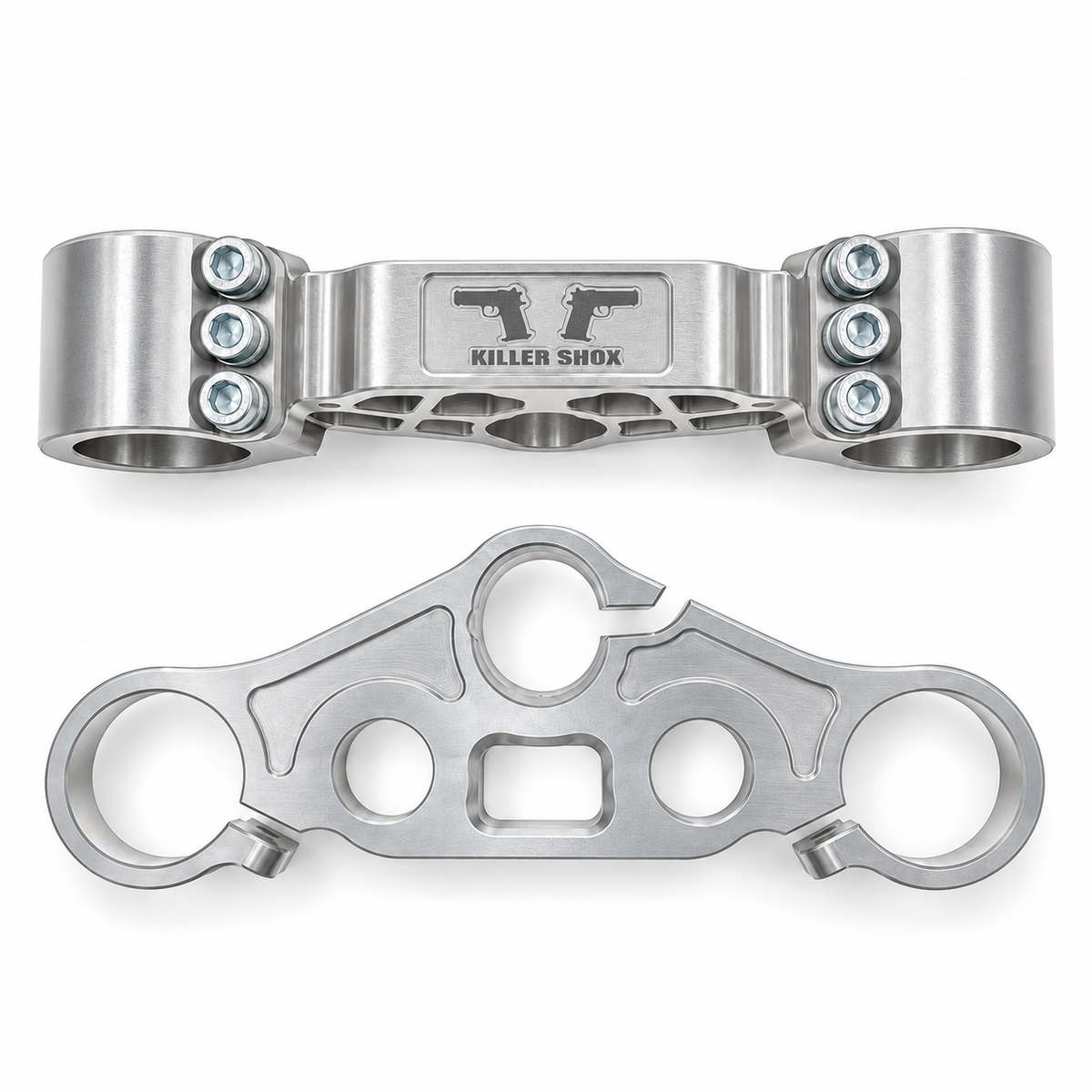 Cheater Tree / Silver upper and lower clamps, same design as Black.