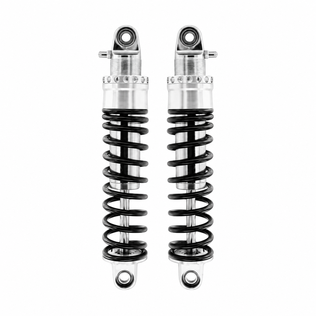 KSI rear shock pair / Black-spring configuration.