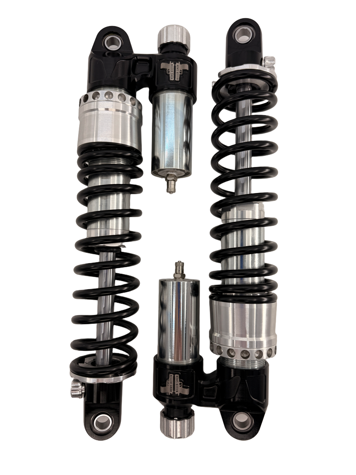 Killer Shox piggyback shock pair — original product photograph on white