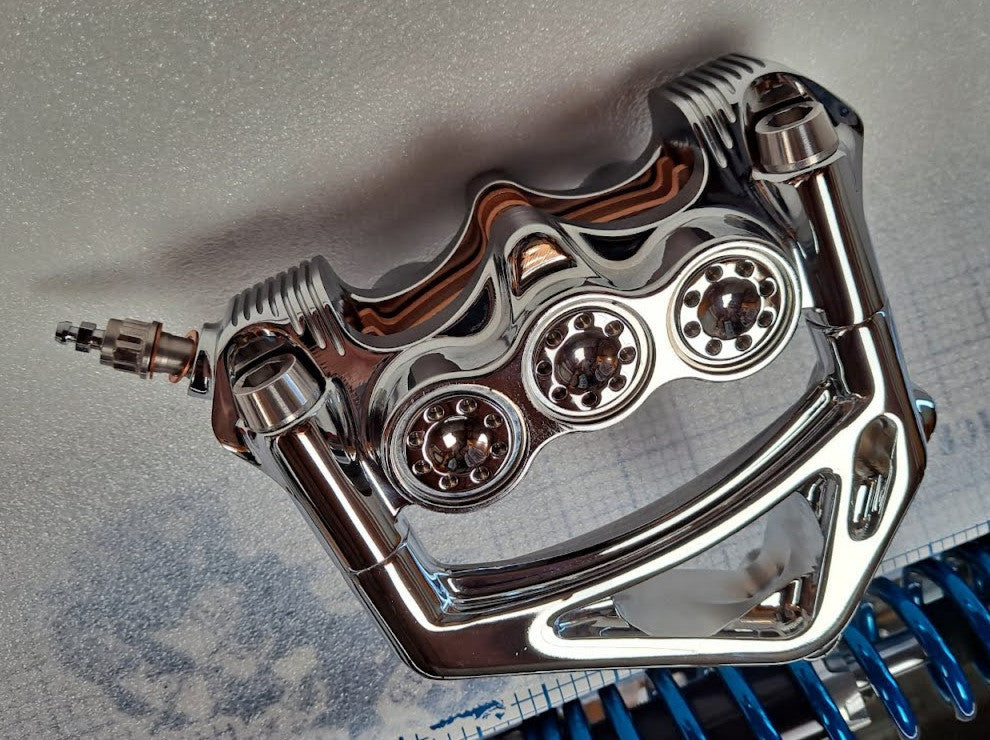 Stoppie King 18 Inch Left Caliper — Chrome — manufacturer product photo