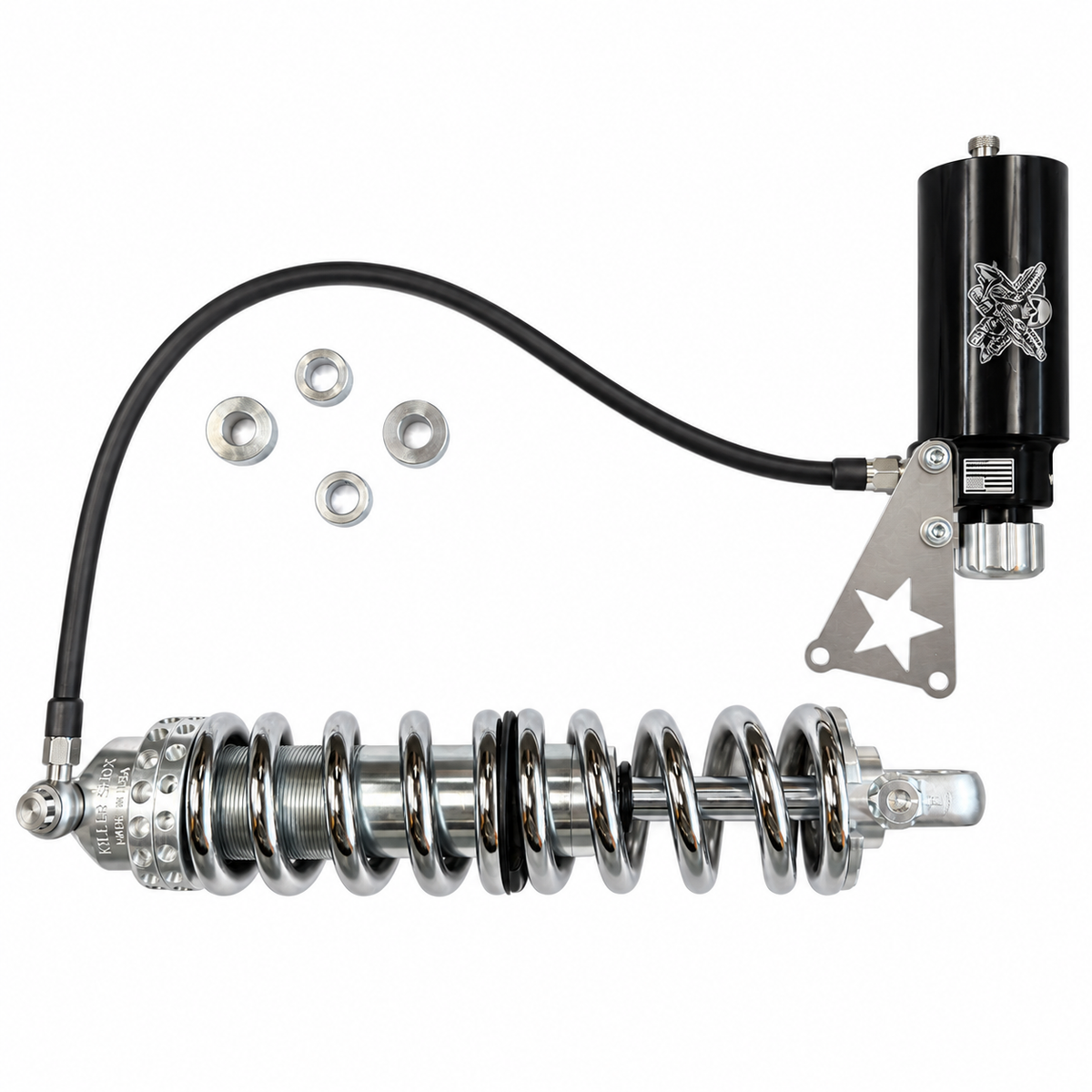 KS-SR / Monoshock, connected hose, remote reservoir and spacers.