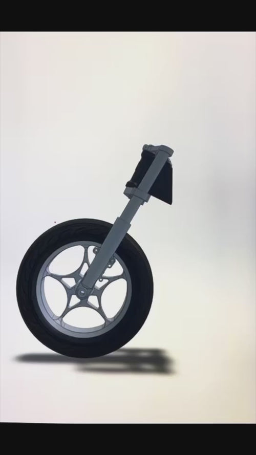 American Suspension Cheater Tree animation showing cup, stem and clamp assembly and front-wheel position.
